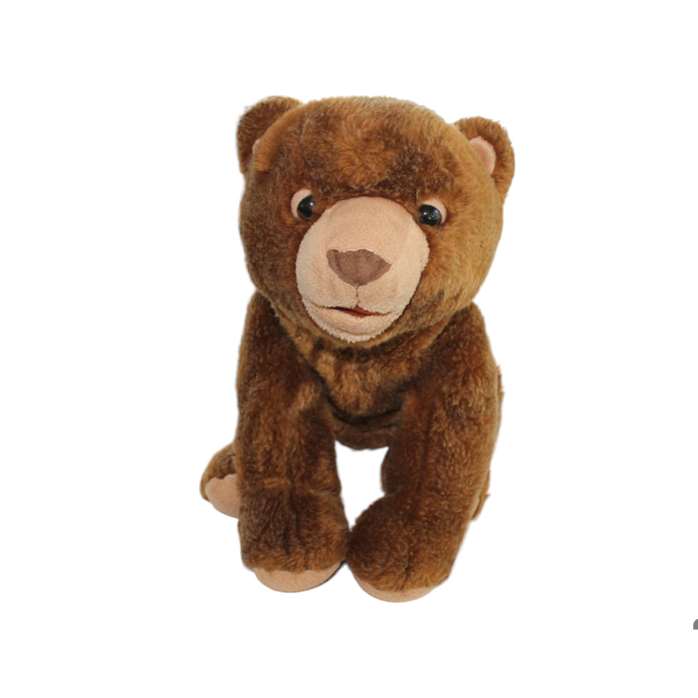 Plush Realistic Bear Stuffed Animal Mid Tone Brown 1980s-90s Vintage PreOwned